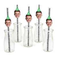 Custom Face Straw Decor - Birthday Hat - 24 Ct