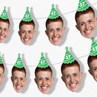 Custom Face Birthday Hat Garland Banner