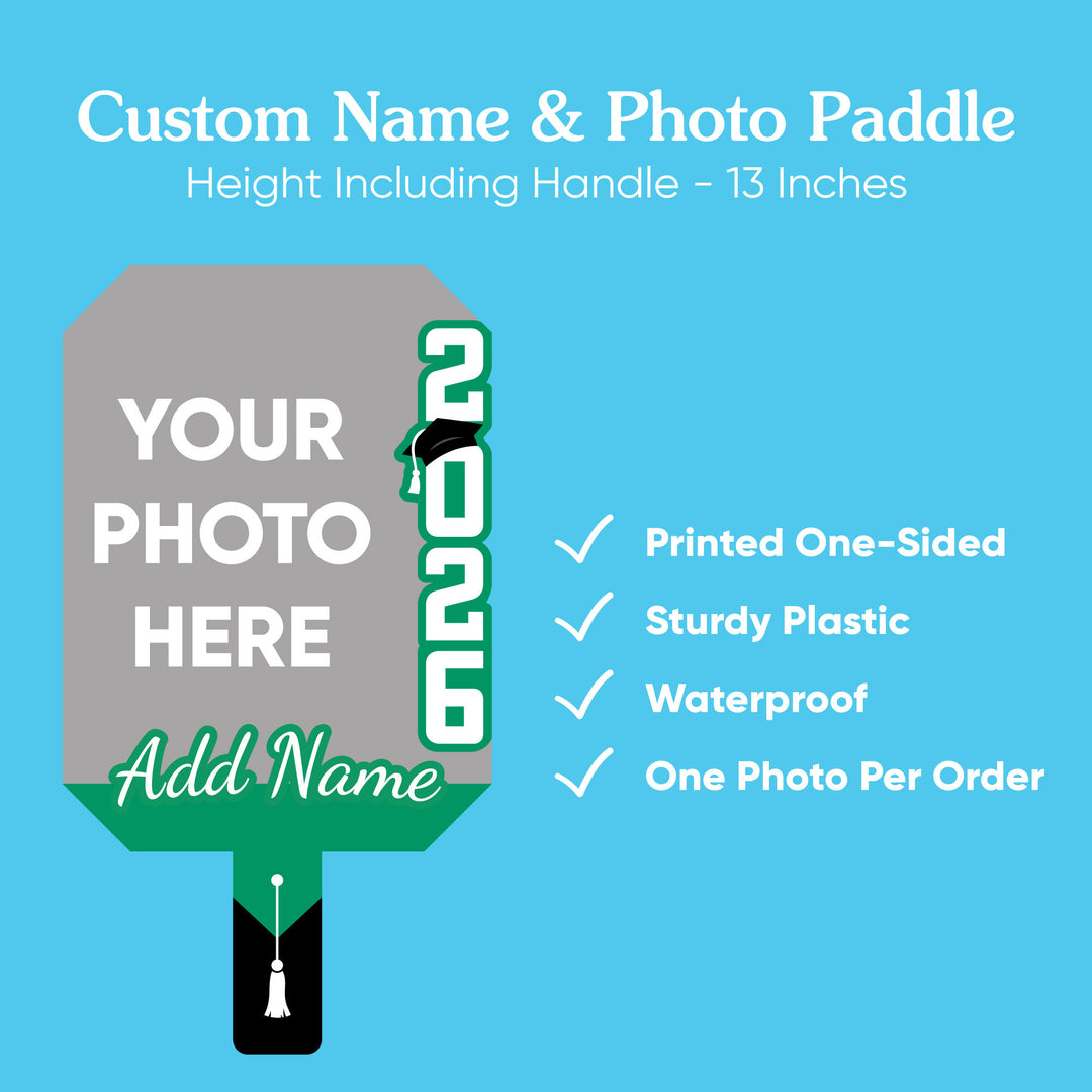 Custom Grad Green Photo Paddle 1, 3, 6, or 12 Ct