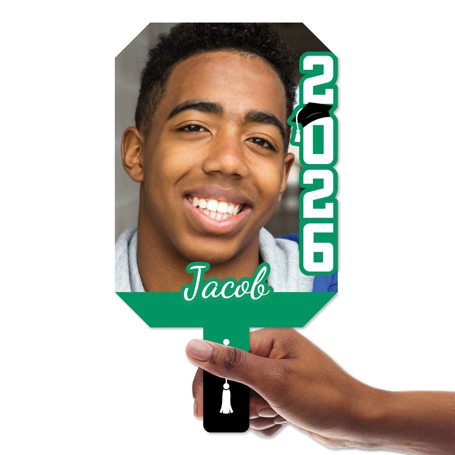Custom Grad Green Photo Paddle 1, 3, 6, or 12 Ct