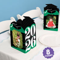 Set of 8 green graduation photo holder centerpieces included