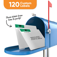 Custom Text Green Graduation Return Address Labels - 120 Ct