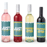 Teal and yellow wine labels main image 