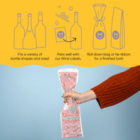 Custom Text Wine Bags - Groovy Christmas