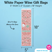 Custom Text Wine Bags - Groovy Christmas