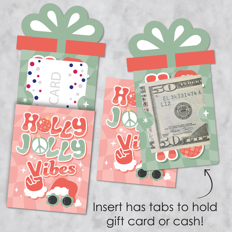 Groovy Christmas - Pastel Holiday Party Money and Gift Card Sleeves - Nifty Gifty Card Holders - Set of 8