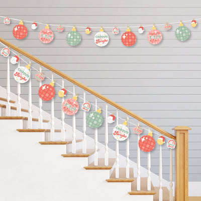 Groovy Christmas - Pastel Holiday Party DIY Decorations - Clothespin Garland Banner - 44 Pieces