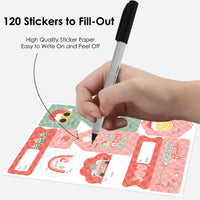 Groovy Christmas - Assorted Pastel Holiday Party Gift Tag Labels - To and From Stickers - 12 Sheets - 120 Stickers