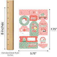 Groovy Christmas - Assorted Pastel Holiday Party Gift Tag Labels - To and From Stickers - 12 Sheets - 120 Stickers