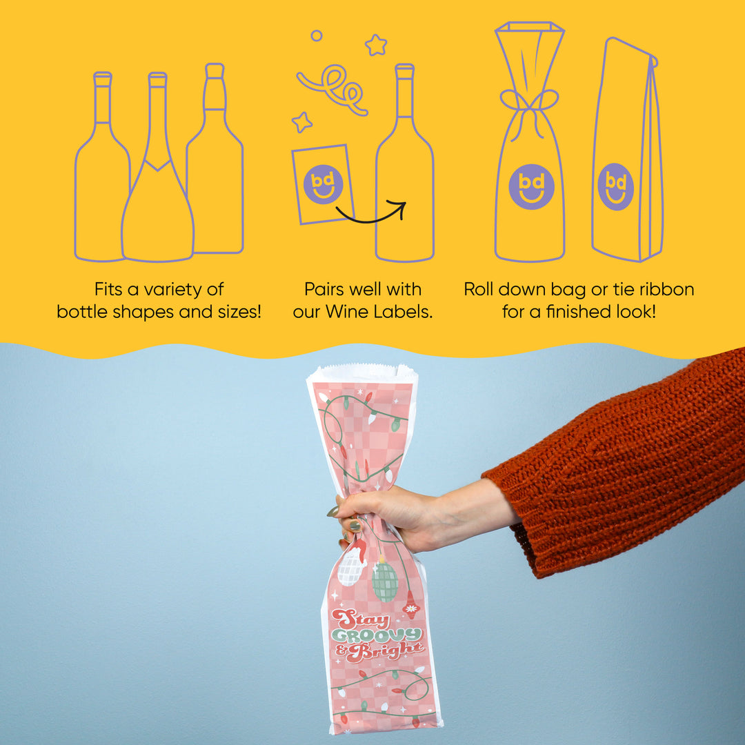 Wine Bags - Groovy Christmas