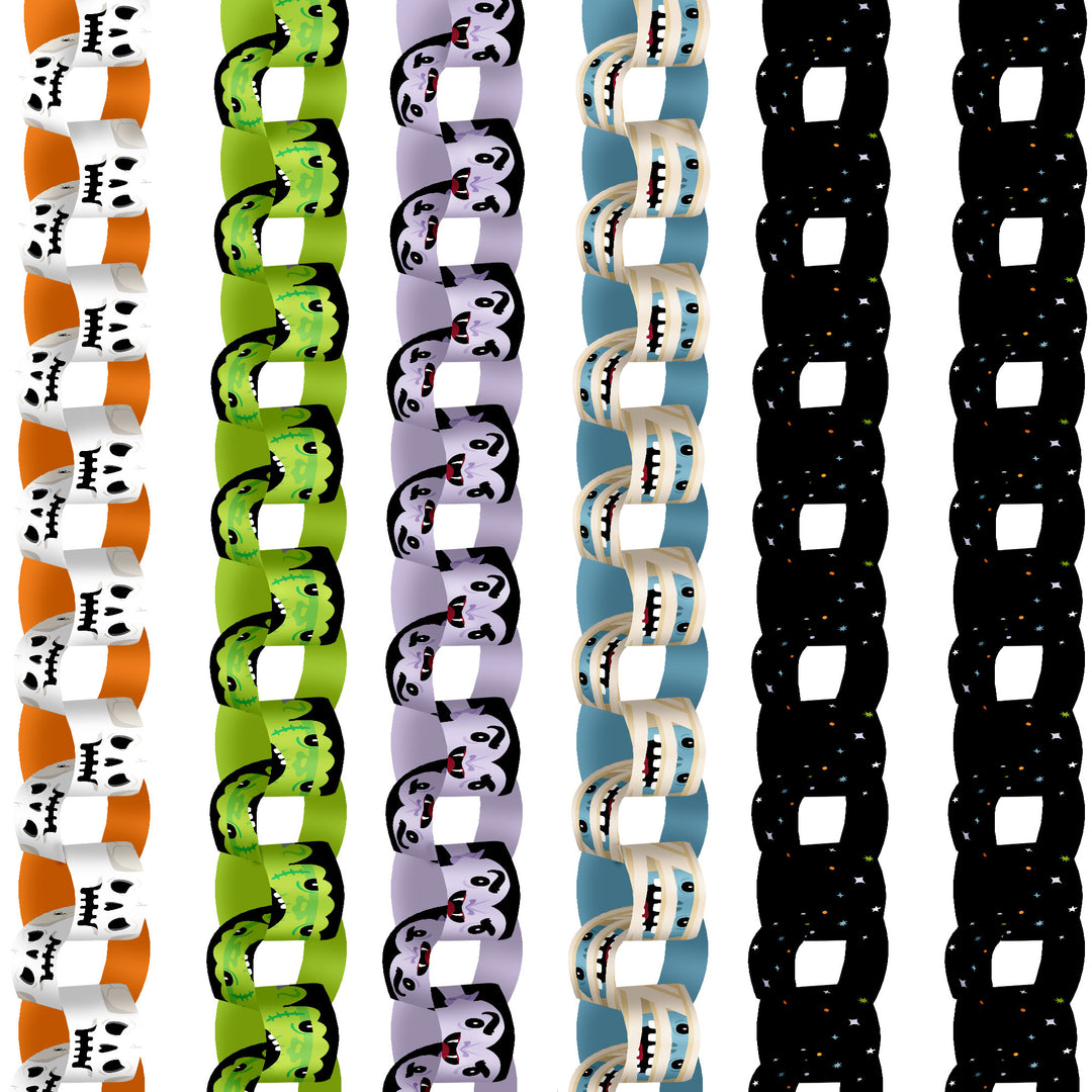 Halloween Monsters DIY Paper Chains - 128 Pc