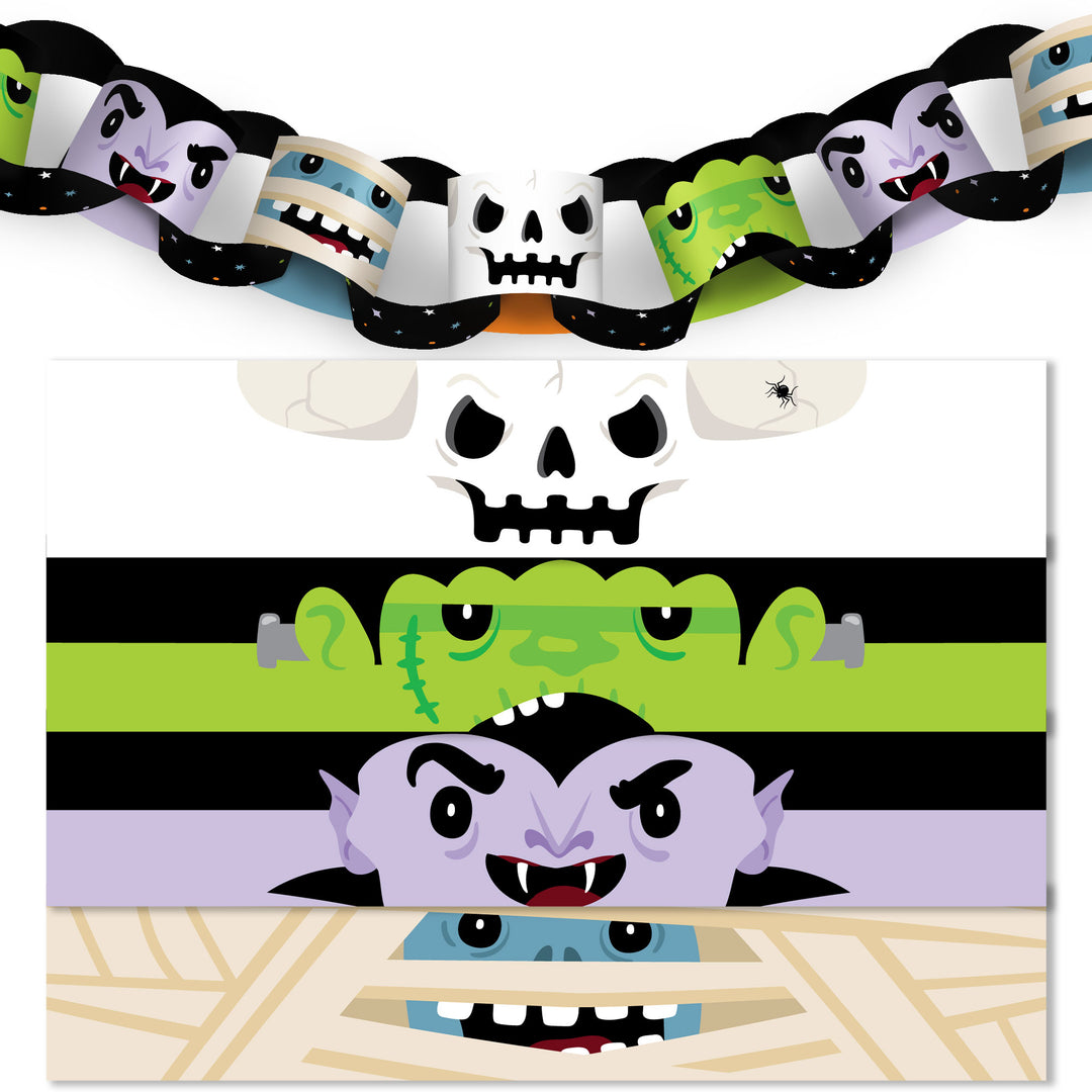 Halloween Monsters DIY Paper Chains - 128 Pc