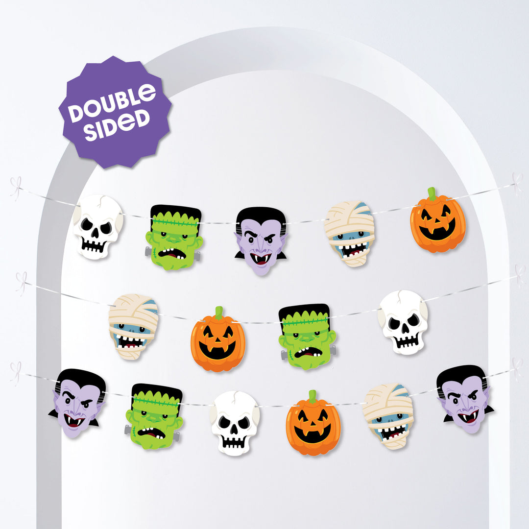 Halloween Monsters Garland Banner - 15 Pc