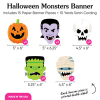 Halloween Monsters Garland Banner - 15 Pc