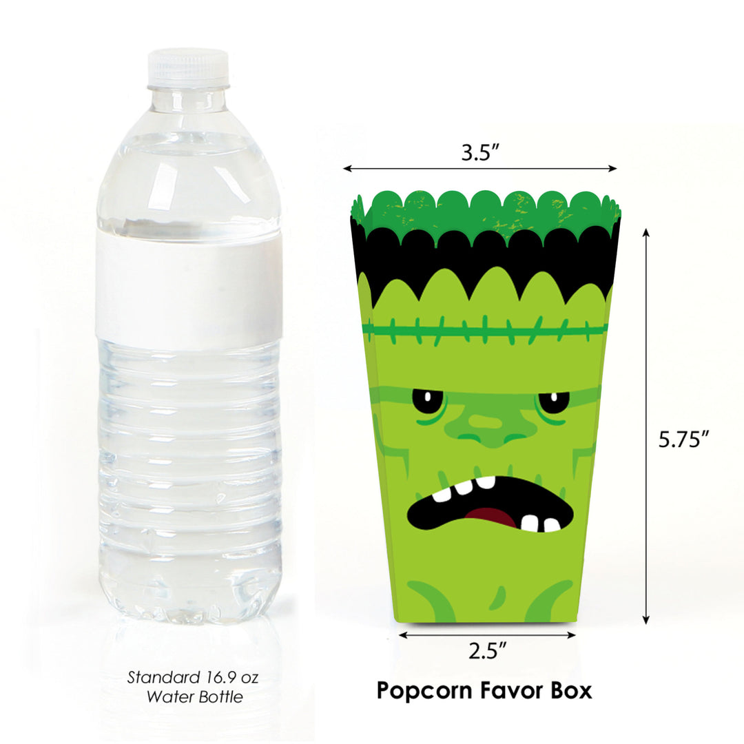 Halloween Monsters - Skeleton, Dracula, Frankenstein, and Mummy Party Favor Popcorn Treat Boxes - Set of 12