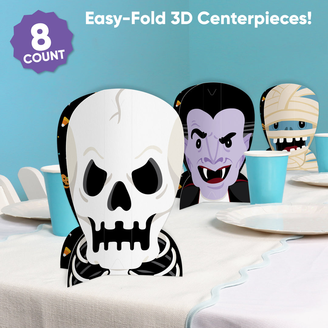 Halloween Monsters 3D Centerpieces - 8 Ct