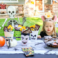 Halloween Monsters - Skeleton, Dracula, Frankenstein, and Mummy Party Favor Popcorn Treat Boxes - Set of 12