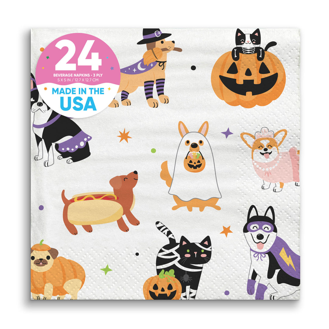 Napkins - Halloween Pets - 24 Ct