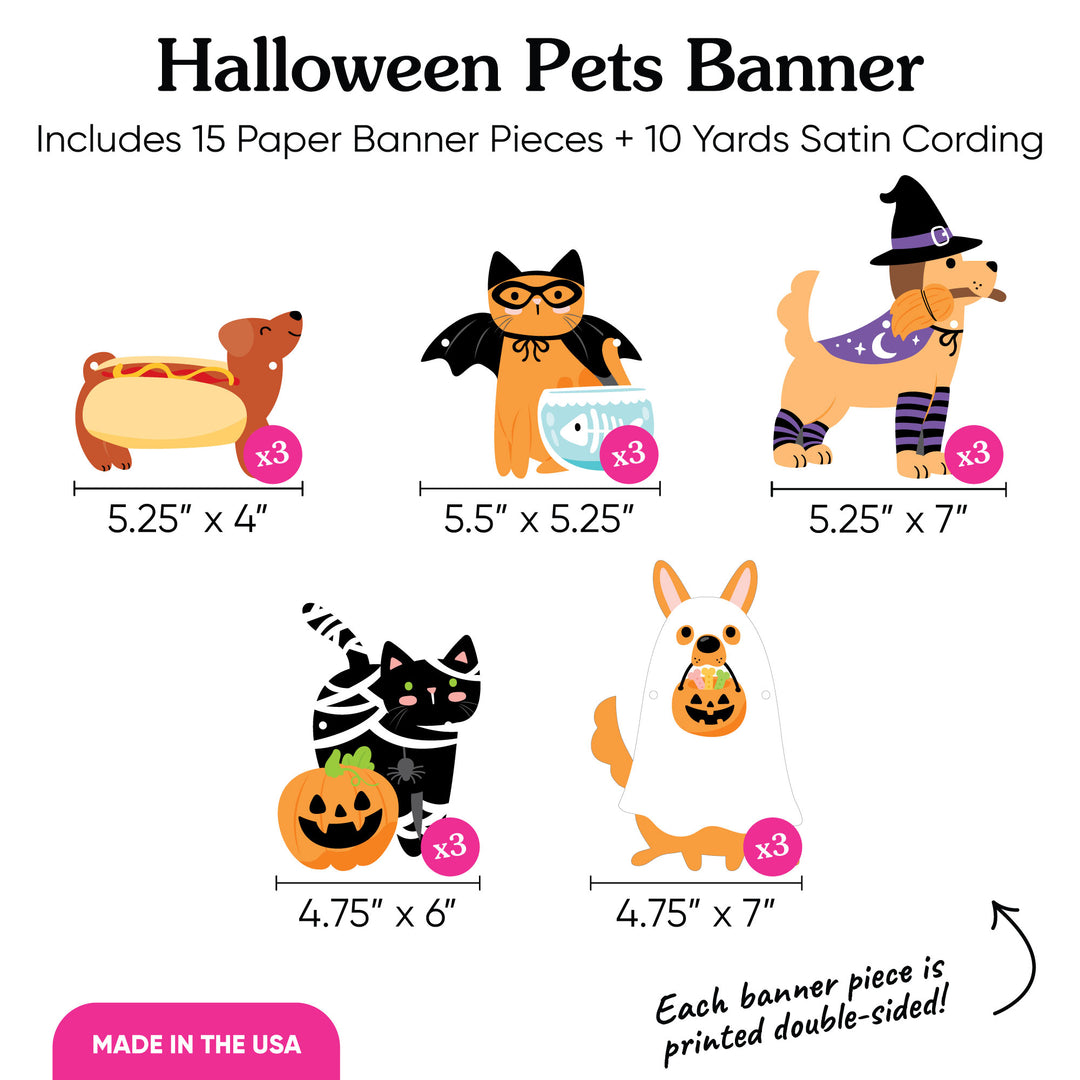Halloween Pets Garland Banner - 15 Pc
