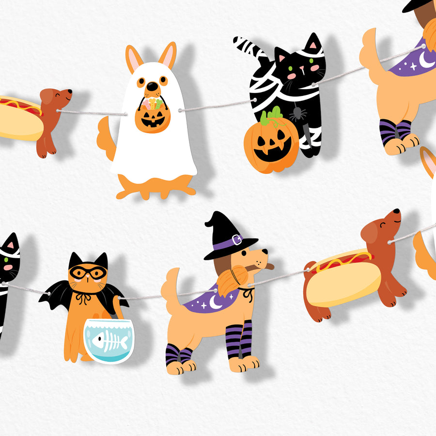 Halloween Pets Garland Banner - 15 Pc