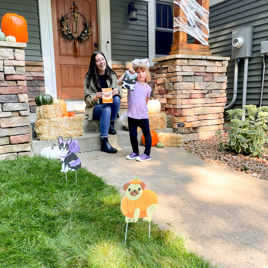 Halloween Pets - Lawn Decorations - Outdoor Cats and Dogs Party Yard Decorations - 10 Piece