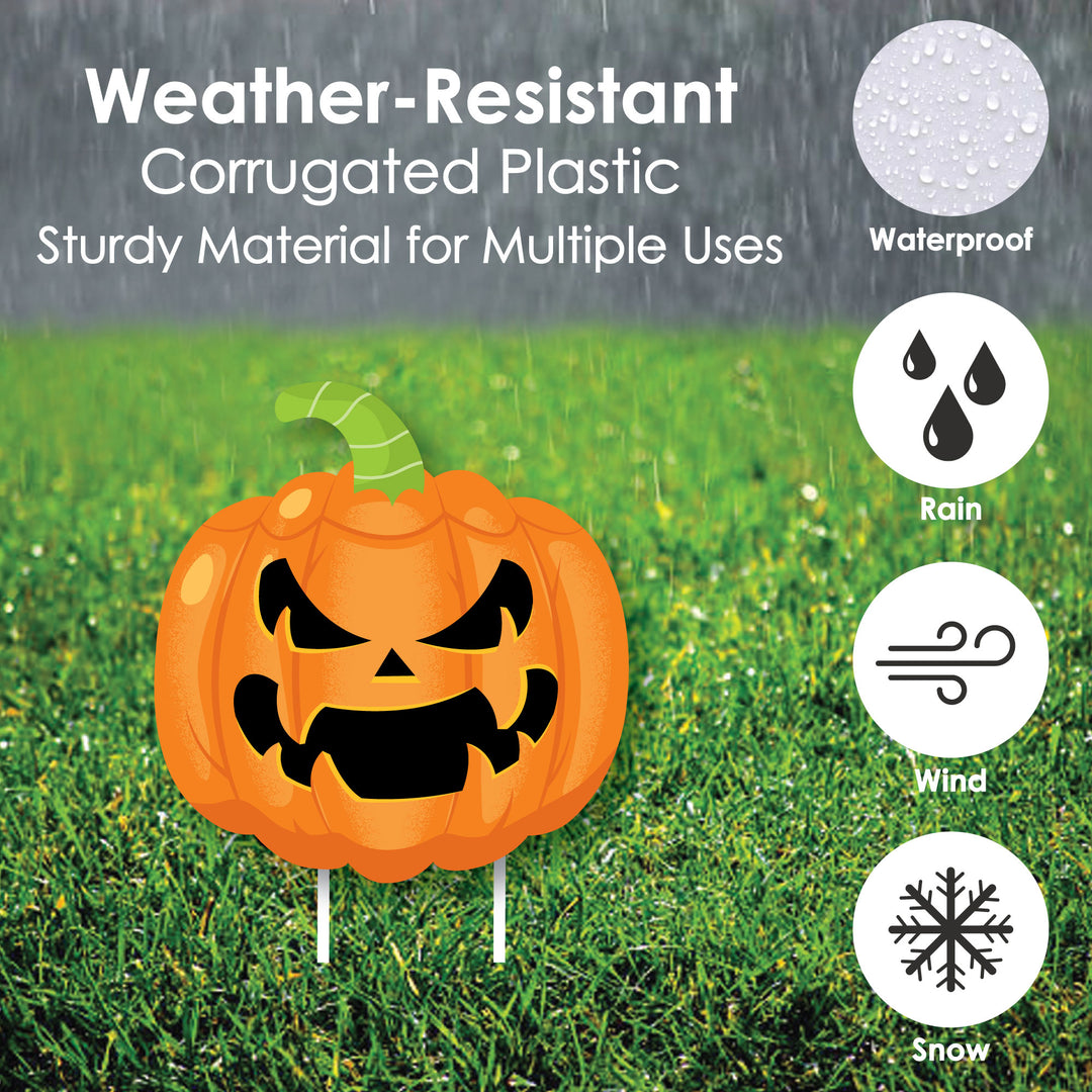 Halloween Pumpkins - Lawn Decorations - Outdoor Jack-O'-Lantern Party Yard Decorations - 10 Piece