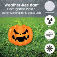Halloween Pumpkins - Lawn Decorations - Outdoor Jack-O'-Lantern Party Yard Decorations - 10 Piece