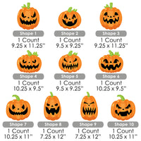 Halloween Pumpkins - Lawn Decorations - Outdoor Jack-O'-Lantern Party Yard Decorations - 10 Piece
