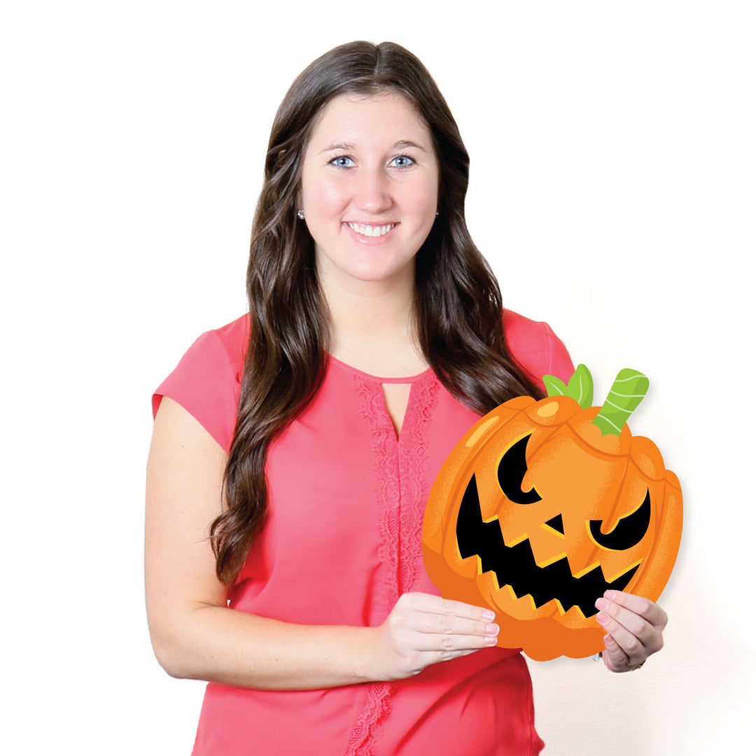 Halloween Pumpkins - Lawn Decorations - Outdoor Jack-O'-Lantern Party Yard Decorations - 10 Piece