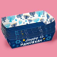 Hanukkah Paper Food Trays - 12 Ct