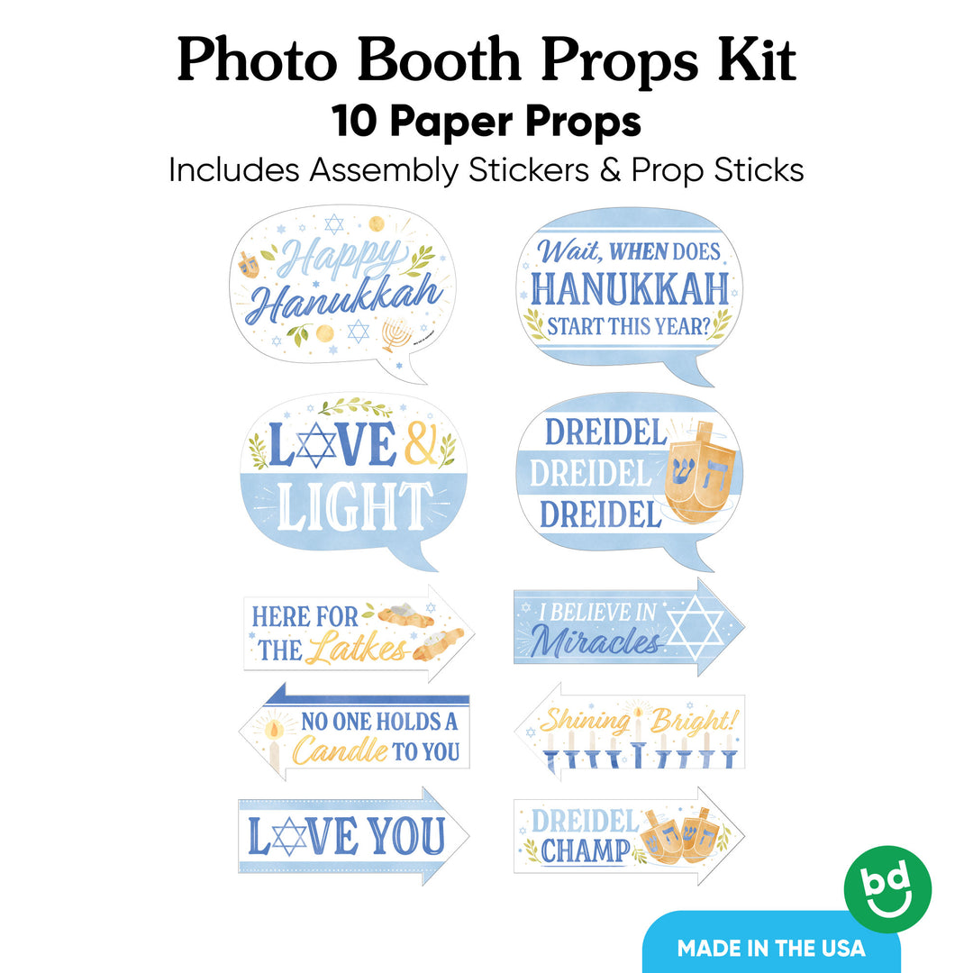 Hanukkah Funny Photo Props - 10 Ct