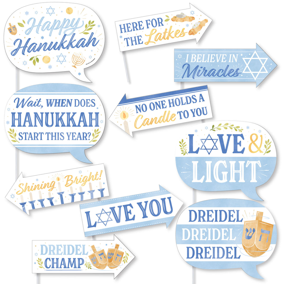 Hanukkah Funny Photo Props - 10 Ct