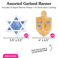 Hanukkah Garland Banner - 15 Pc