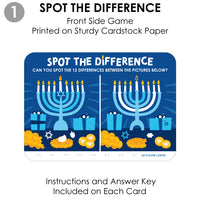 Hanukkah Menorah - 2-in-1 Chanukah Holiday Party Cards - Activity Duo Games - Set of 20