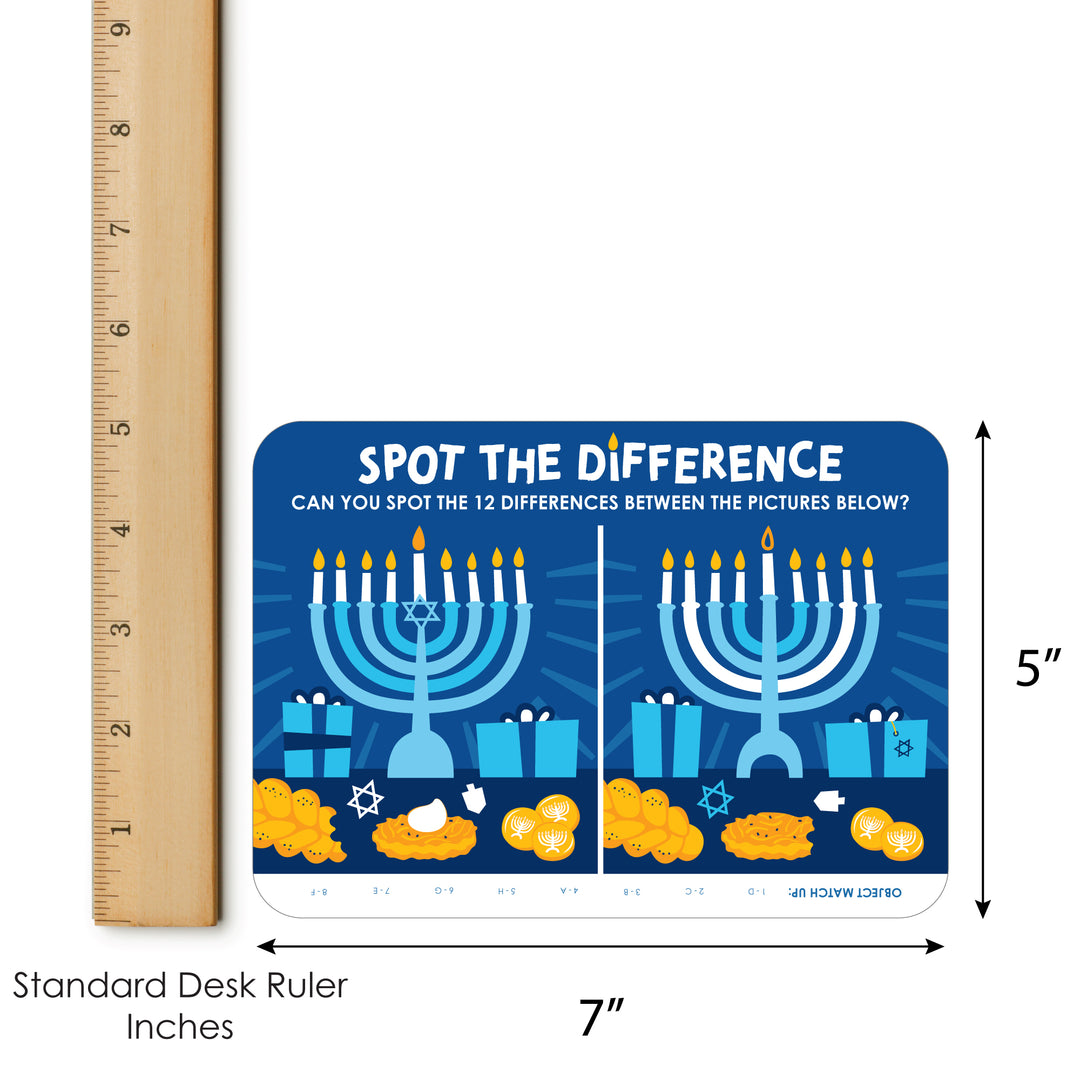 Hanukkah Menorah - 2-in-1 Chanukah Holiday Party Cards - Activity Duo Games - Set of 20