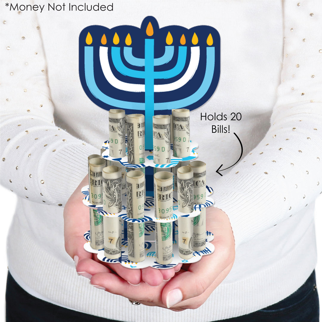 Hanukkah Menorah - DIY Chanukah Holiday Party Money Holder Gift - Cash Cake