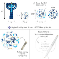 Hanukkah Menorah - DIY Chanukah Holiday Party Money Holder Gift - Cash Cake