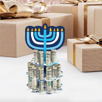 Hanukkah Menorah - DIY Chanukah Holiday Party Money Holder Gift - Cash Cake