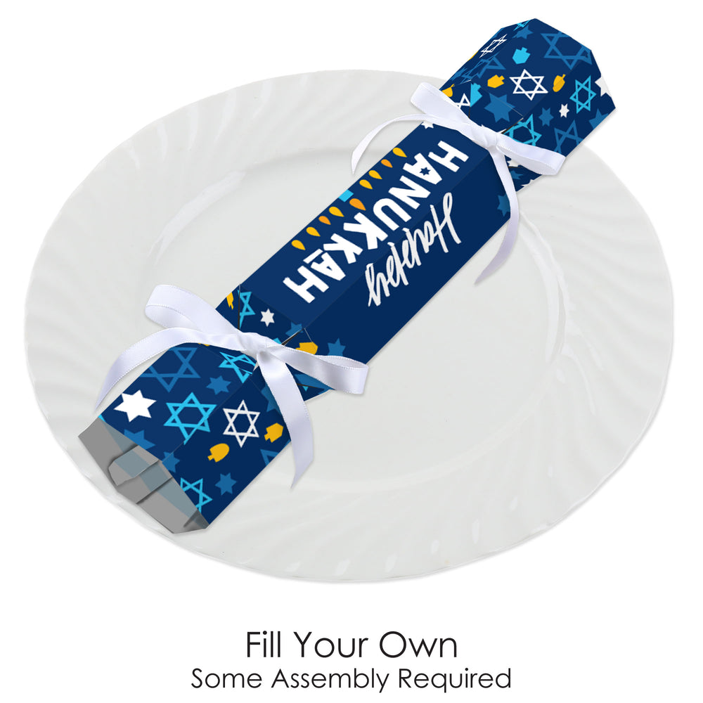 Hanukkah Menorah - No Snap Chanukah Holiday Party Table Favors - DIY Cracker Boxes - Set of 12