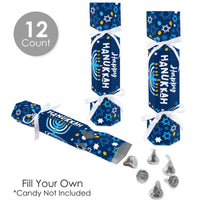 Hanukkah Menorah - No Snap Chanukah Holiday Party Table Favors - DIY Cracker Boxes - Set of 12