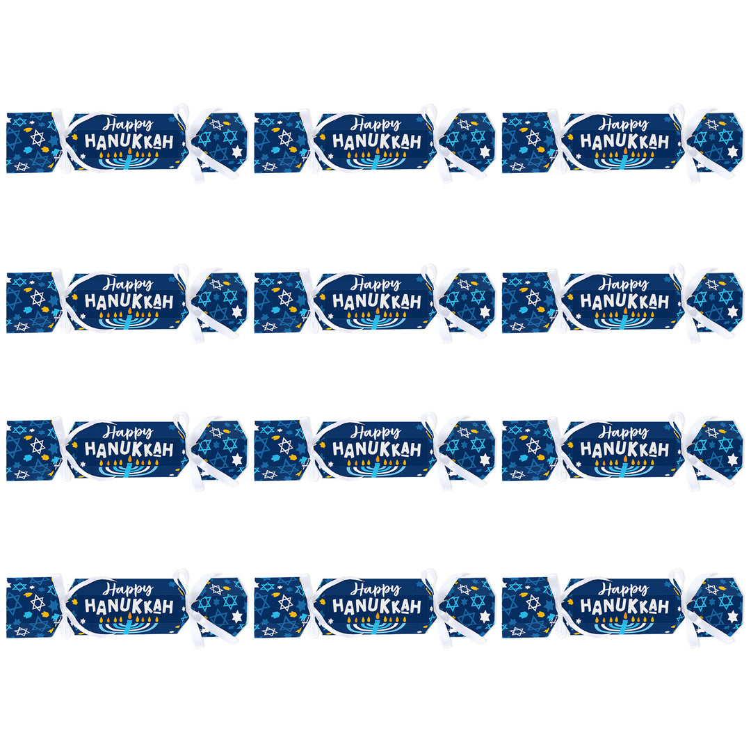 Hanukkah Menorah - No Snap Chanukah Holiday Party Table Favors - DIY Cracker Boxes - Set of 12
