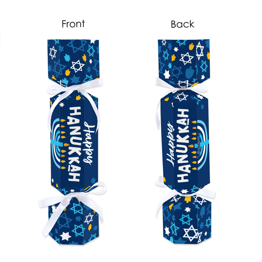 Hanukkah Menorah - No Snap Chanukah Holiday Party Table Favors - DIY Cracker Boxes - Set of 12