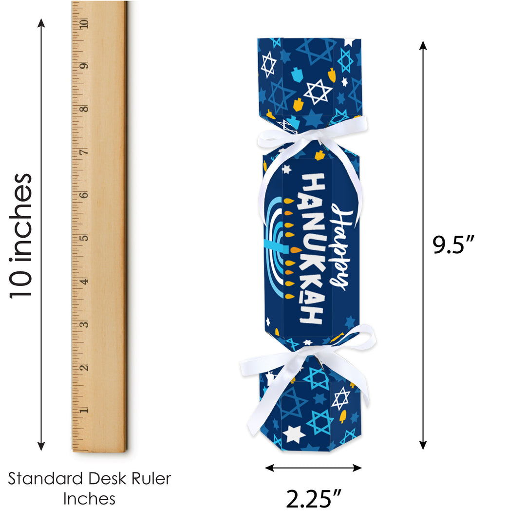 Hanukkah Menorah - No Snap Chanukah Holiday Party Table Favors - DIY Cracker Boxes - Set of 12