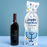 Custom Text Wine Bags - Hanukkah - 12 Ct