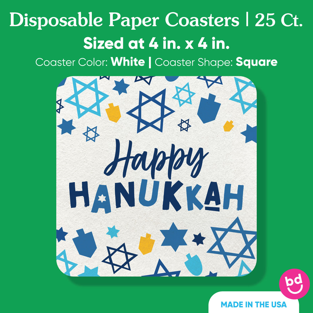 Drink Coasters - Hanukkah - 25 Ct