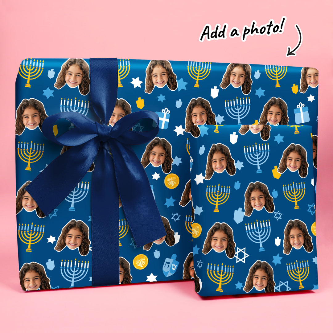 Custom Face Hanukkah Wrapping Paper