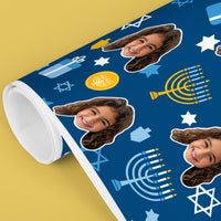 Custom Face Hanukkah Wrapping Paper