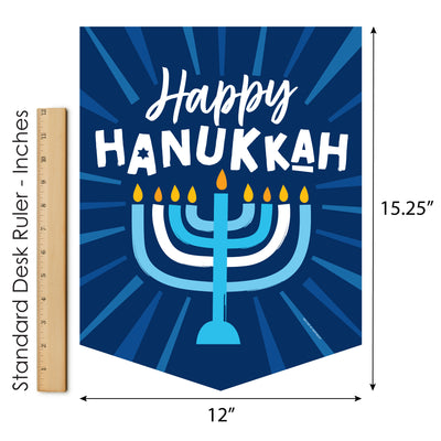 Hanukkah Menorah - Outdoor Home Decorations - Double-Sided Chanukah Holiday Party Garden Flag - 12 x 15.25 inches