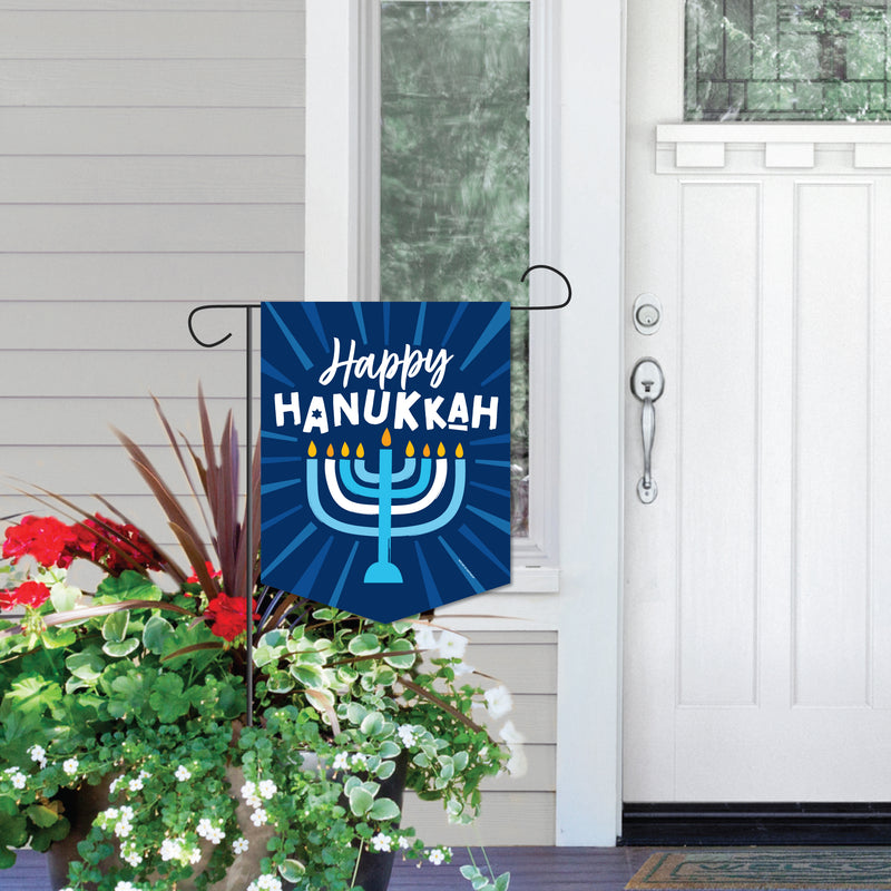 Hanukkah Menorah - Outdoor Home Decorations - Double-Sided Chanukah Holiday Party Garden Flag - 12 x 15.25 inches