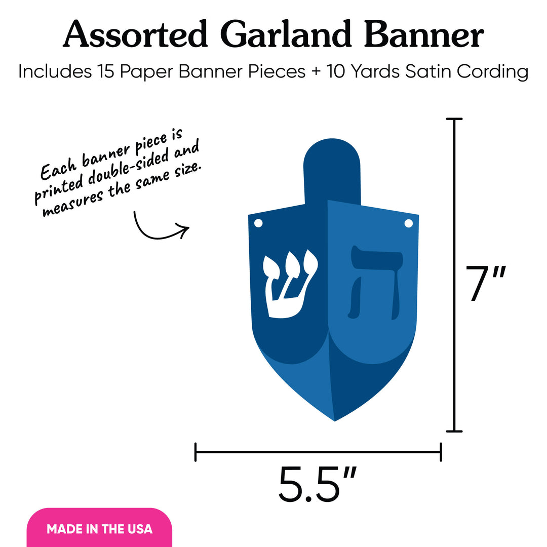 Hanukkah Garland Banner - 15 Pc